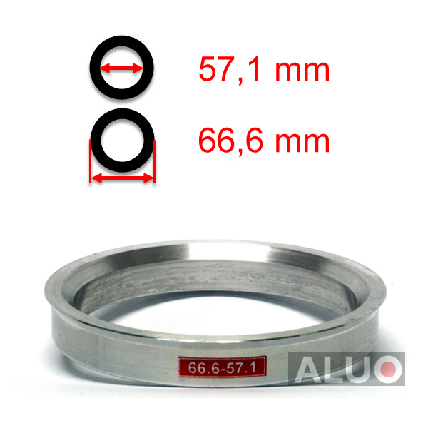 Aluminium CENTREERRINGEN 66,6 - 57,1 mm ( 66.6 - 57.1 ) - gratis verzending